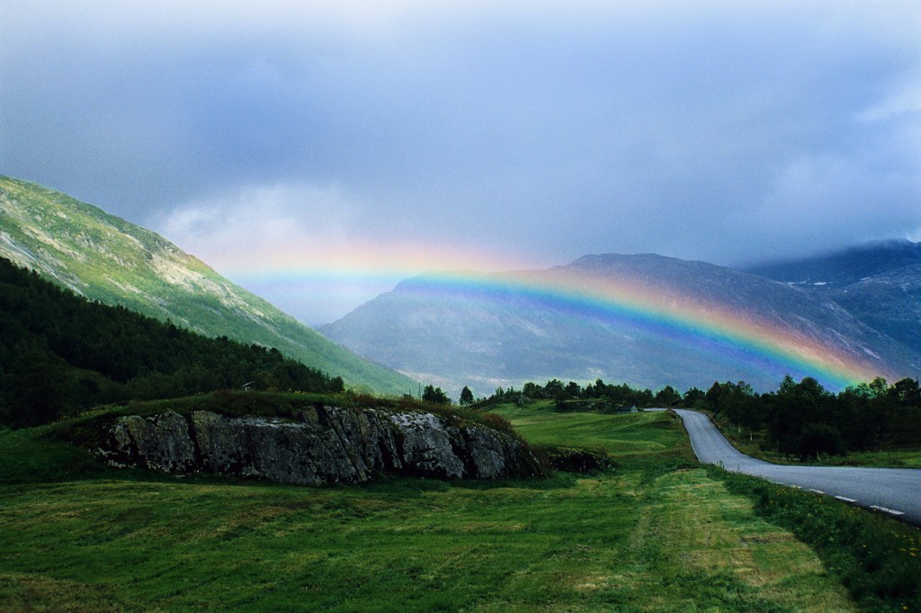 Rainbow over Norwegian Countryside